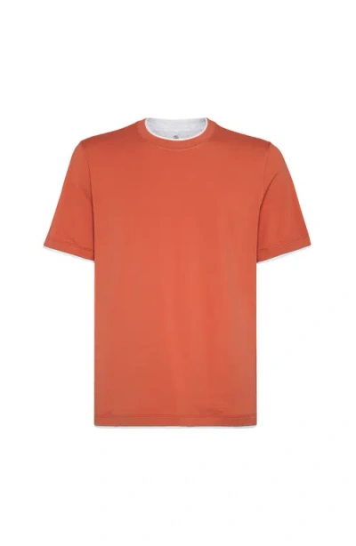 BRUNELLO CUCINELLI BRUNELLO CUCINELLI T-SHIRT WITH FAUX-LAYERING