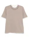 Brunello Cucinelli Men T-shirt With Faux-layering In Brown