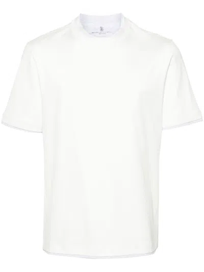 BRUNELLO CUCINELLI T-SHIRT WITH FAUX-LAYERING