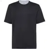 Brunello Cucinelli Contrasting-trim Jersey T-shirt In Black