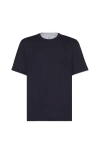 Brunello Cucinelli T-shirt With Faux-layering In Blue