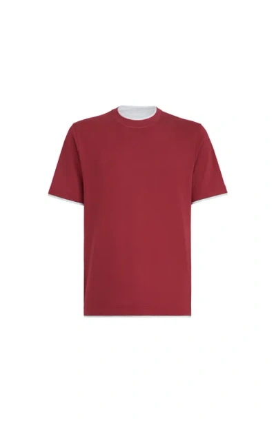 BRUNELLO CUCINELLI BRUNELLO CUCINELLI T-SHIRT WITH FAUX-LAYERING