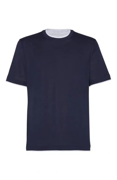 BRUNELLO CUCINELLI BRUNELLO CUCINELLI T-SHIRT WITH FAUX-LAYERING