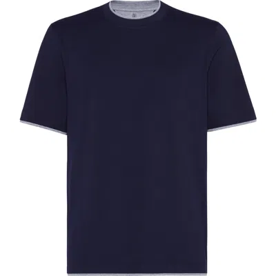 BRUNELLO CUCINELLI BRUNELLO CUCINELLI T-SHIRT WITH FAUX-LAYERING
