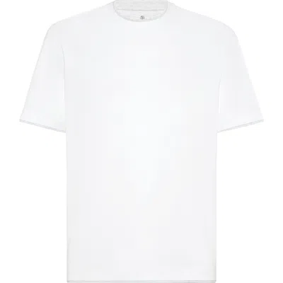 Brunello Cucinelli T-shirt With Faux-layering In White