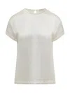 Brunello Cucinelli Short Sleeves Round-neck In Beige