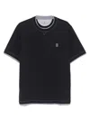 Brunello Cucinelli Cotton Jersey Crew Neck T-shirt With Logo Clothing In Black