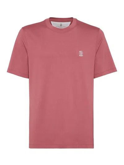 Brunello Cucinelli Logo-print Cotton T-shirt In Red