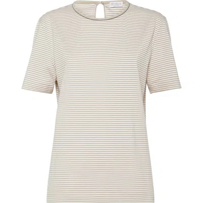 BRUNELLO CUCINELLI BRUNELLO CUCINELLI T-SHIRT WITH MONILI