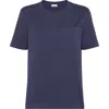 Brunello Cucinelli T-shirt With Monili In Blue