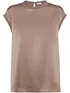 Brunello Cucinelli Lightweight Cashmere And Silk Sweater With Lurex Inserts In Brown