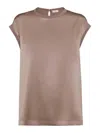 Brunello Cucinelli Lightweight Cashmere And Silk Sweater With Lurex Inserts In Brown
