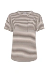 Brunello Cucinelli Striped Cotton Jersey T-shirt In Brown
