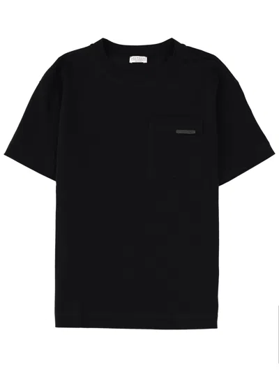 Brunello Cucinelli T-shirt With Pocket In Black