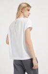 Brunello Cucinelli T-shirt With Precious Faux Layering In White