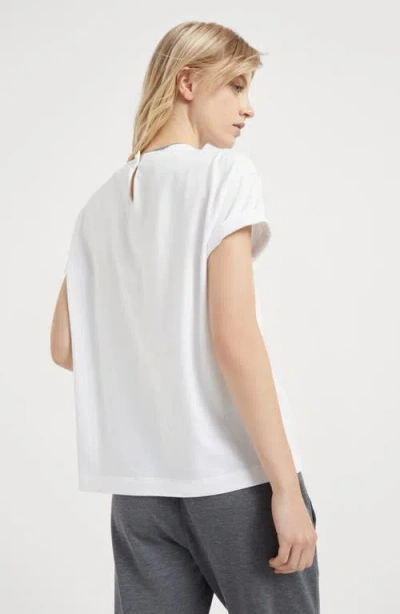 Brunello Cucinelli T-shirt With Precious Faux Layering In White