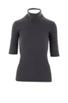Brunello Cucinelli Monili-detail Ribbed Top In Grey
