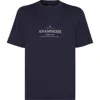 Brunello Cucinelli Men Anamnesis Print Logo T-shirt In Blue