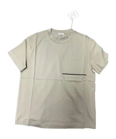 Brunello Cucinelli T-shirt With Round Neck And Short Sleeves In Green
