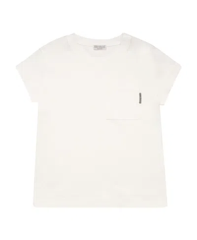 Brunello Cucinelli T-shirt With Round Neck And Short Sleeves In White