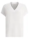 Brunello Cucinelli Monili V-neck Short-sleeve Cotton Jersey T-shirt