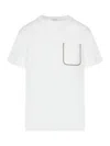 Brunello Cucinelli Cotton Jersey T-shirt With Shiny Pocket Detail