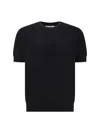 Brunello Cucinelli Black Cotton And Silk T-shirt