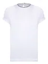 Brunello Cucinelli Stretch Cotton Jersey T-shirt With Precious Faux Layering In White