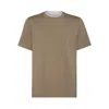Brunello Cucinelli Cotton Jersey Crew Neck T-shirt With Faux-layering Clothing In Brown