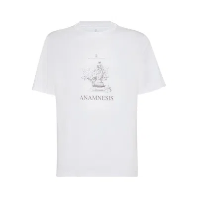 Brunello Cucinelli Graphic Print Cotton T-shirt In White