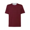 Brunello Cucinelli Crew Neck Plain Design Short Sleeves In Burgundy