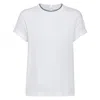 Brunello Cucinelli Stretch Cotton Jersey T-shirt With Precious Faux-layering In White