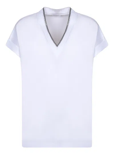Brunello Cucinelli Classic White V-neck T-shirt