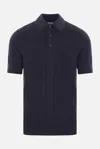 Brunello Cucinelli Knit Polo Shirt In Blue