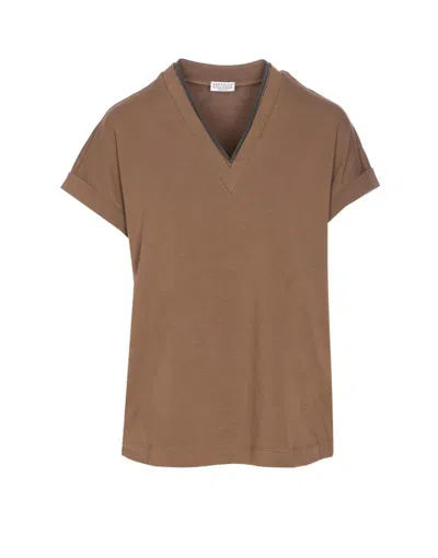 Brunello Cucinelli T-shirts And Polos In Brown
