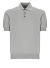 Brunello Cucinelli Buttoned Collar Polo Shirt In Gray