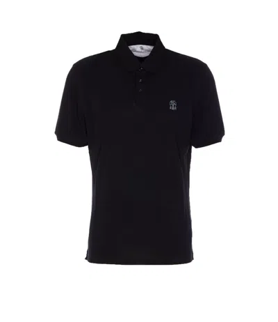 Brunello Cucinelli Logo Polo In Black