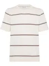 Brunello Cucinelli Short-sleeved Crew Neck T-shirt With Contrasting Stripes