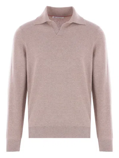 BRUNELLO CUCINELLI BRUNELLO CUCINELLI T SHIRTS AND POLOS BROWN