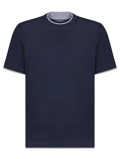 Brunello Cucinelli T-shirt In Cobalt+medium Gray