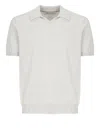Brunello Cucinelli Cotton Knit Polo Shirt In Grey