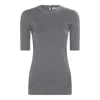 Brunello Cucinelli Crew Neck Keyhole Back Stretch Fabric In Grey