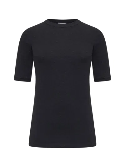 Brunello Cucinelli Stretch Jersey T-shirt In Black