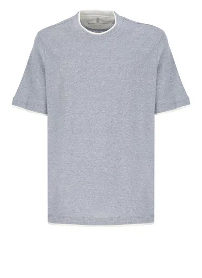 Brunello Cucinelli T-shirts And Polos Light Blue