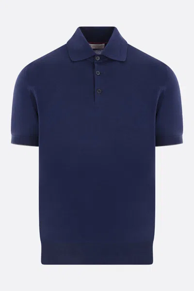 Brunello Cucinelli T-shirts And Polos In Prussian Blue+dark Gray