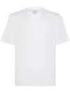 Brunello Cucinelli White Cotton Faux Layering T-shirt In White