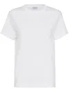 Brunello Cucinelli Cashmere-blend Knit Lurex T-shirt In White