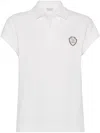Brunello Cucinelli Polo Top With Cap Sleeves And Straight Hem In Neutral