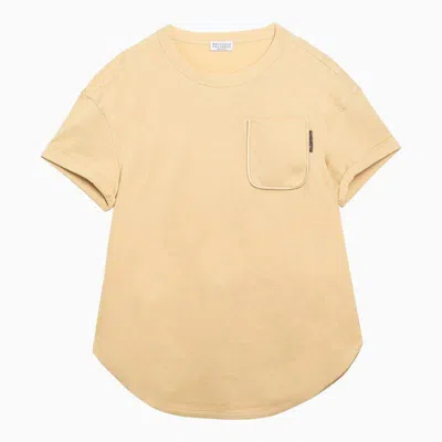 Brunello Cucinelli T-shirts & Tops In Yellow