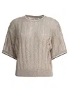 Brunello Cucinelli Dazzling Sweater Sweaters And Cardigans Beige In Beige